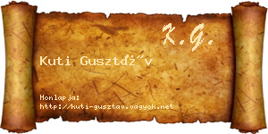 Kuti Gusztáv névjegykártya
