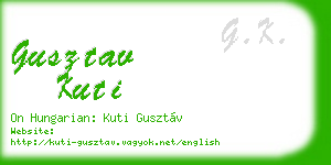gusztav kuti business card