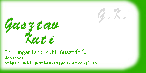 gusztav kuti business card